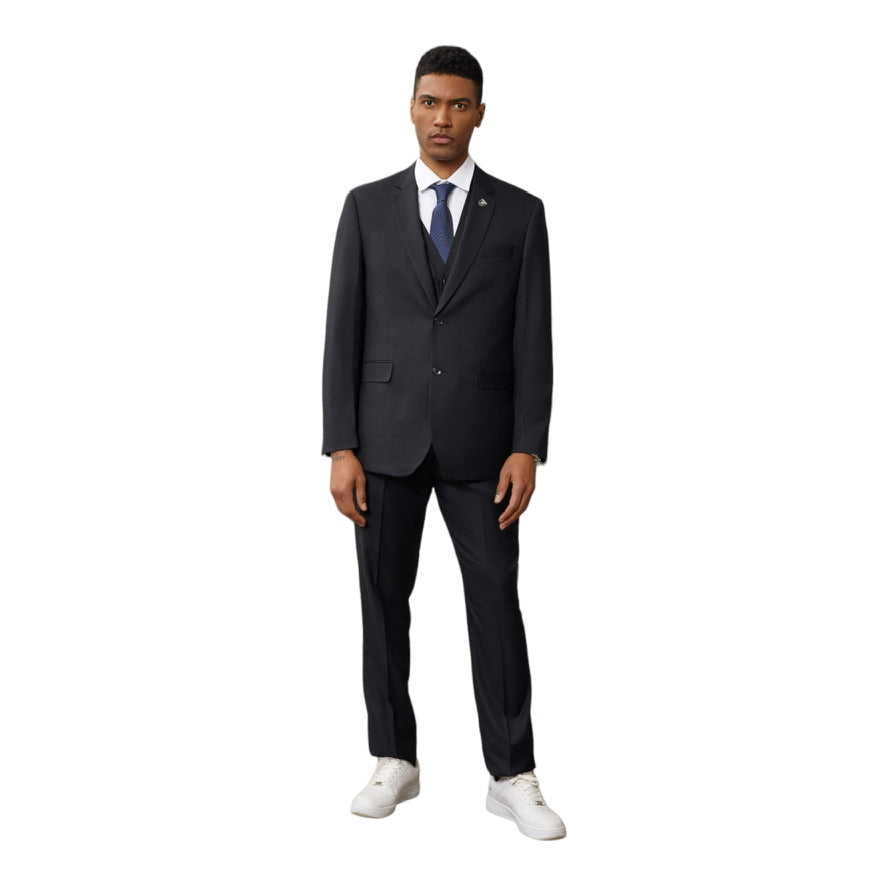 STACY ADAMS: Solid Texture 3pc. Suit SM156H1